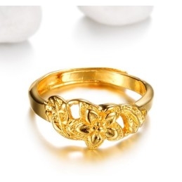 Inel Placat Cu Aur De 18K, Cu Model Floral Feminin De Înaltă Calitate