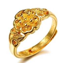 Inel Placat Cu Aur De 18K, Cu Model Floral Feminin De Înaltă Calitate