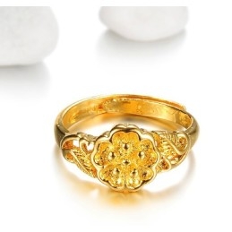 Inel Placat Cu Aur De 18K, Cu Model Floral Feminin De Înaltă Calitate