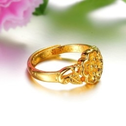 Inel Placat Cu Aur De 18K, Cu Model Floral Feminin De Înaltă Calitate