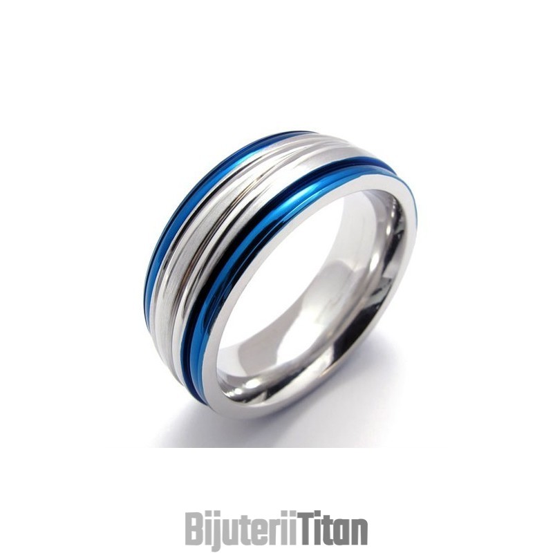 Inel De Titan Albastru La Modă Inel De Titan Albastru La Modă