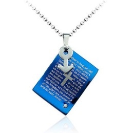 Pandantiv Masculin Puternic Din Titan Albastru - Lanț Gratuit