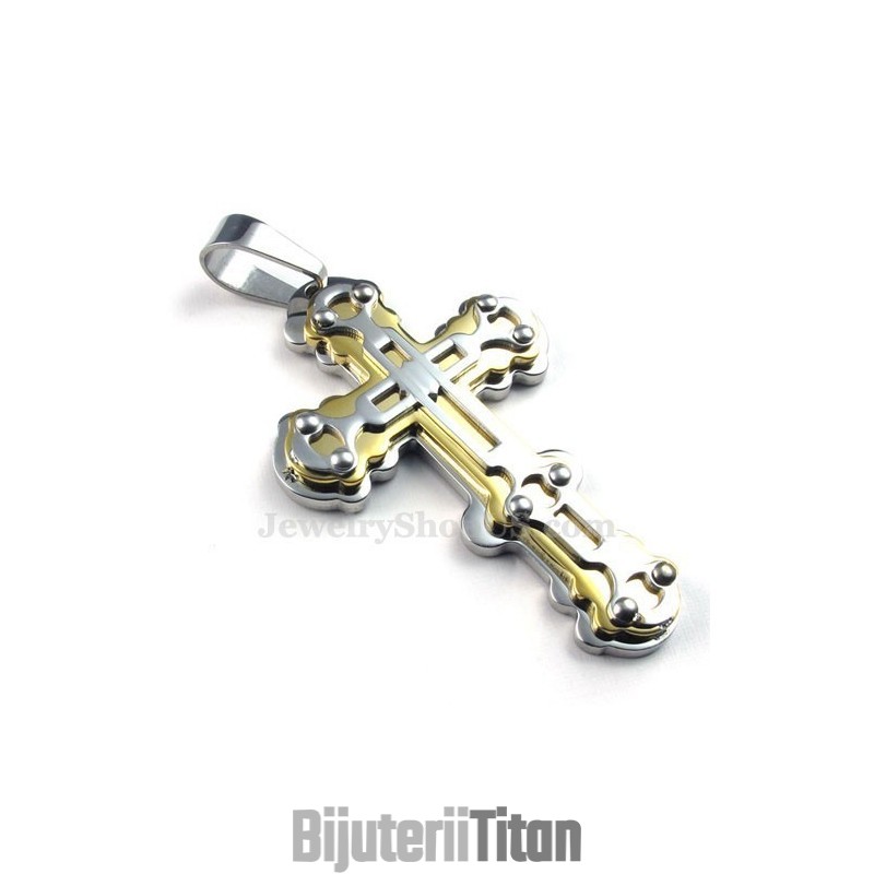 Colier Rafinat Pentru Bărbați Cu Pandantiv Cruce Din Titan (Lanț Gratuit)