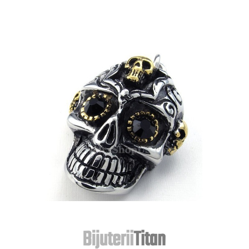 Colier Cu Pandantiv Black Eyes Din Titan Cu Craniu (Lanț Gratuit) Colier Cu Pandantiv Black Eyes Din Titan Cu Craniu (Lanț Gratuit)