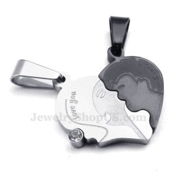 Colier Cu Pandantiv Din Titan Pentru Cupluri Cu Inimi Frânte (Lanț Gratuit) (O Pereche)