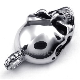 Colier Cu Pandantiv Din Titan Și Craniu Din Argint (Lanț Gratuit)