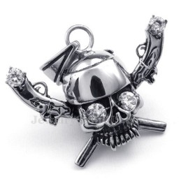 Colier Cu Pandantiv De Craniu De Pirat Din Titan (Lanț Gratuit)