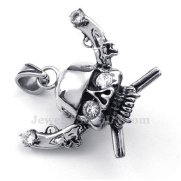 Colier Cu Pandantiv De Craniu De Pirat Din Titan (Lanț Gratuit)