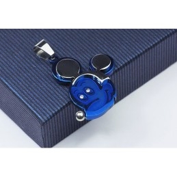 Pandantiv Albastru Din Titan Cu Mickey Mouse - Lanț Gratuit