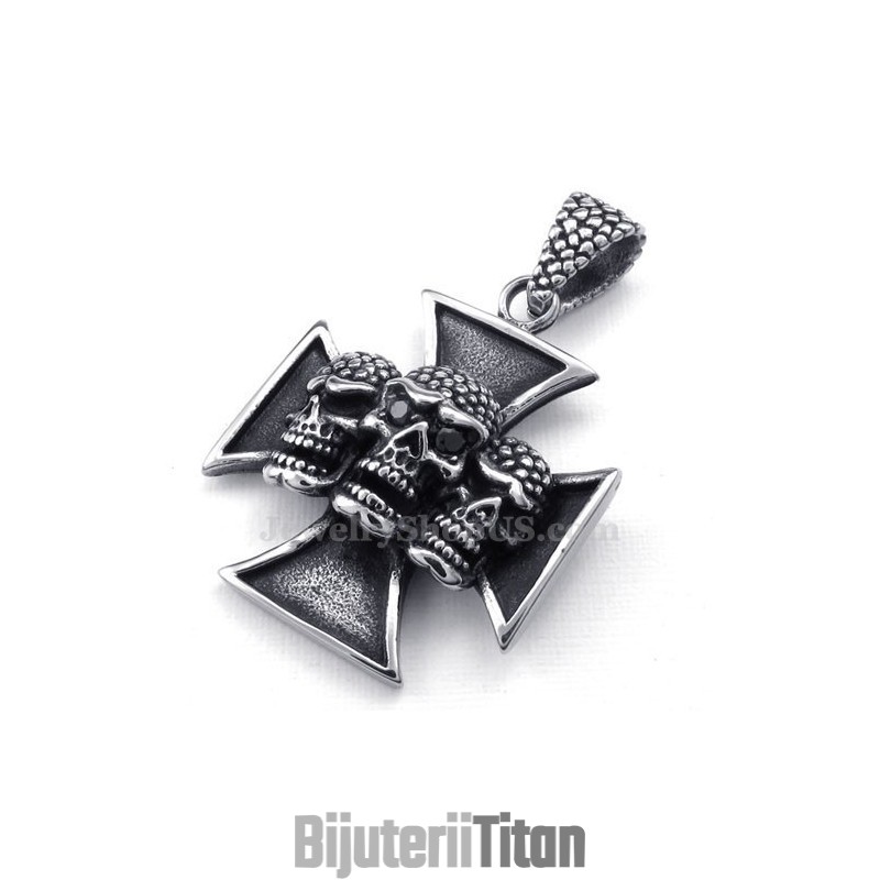 Colier Cu Pandantiv Din Titan Cu Craniu The Cross (Lanț Gratuit) Colier Cu Pandantiv Din Titan Cu Craniu The Cross (Lanț Gratuit)