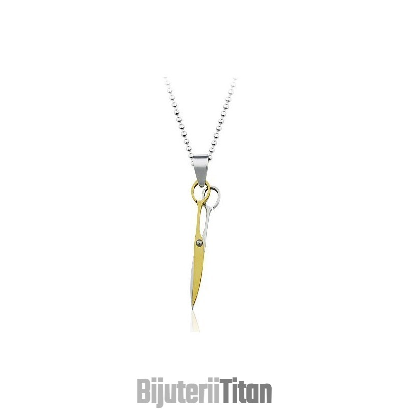 Pandantiv Gloden Scissor Fashion Din Titan - Lanț Gratuit Pandantiv Gloden Scissor Fashion Din Titan - Lanț Gratuit