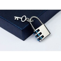 Pandantiv Din Titan Cu Cheie Și Lacăt Codificat Pentru Bărbați La Modă - Lanț Gratuit