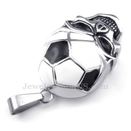 Colier Cu Pandantiv Din Titan Cu Craniu De Fotbal Și Fotbal (Lanț Gratuit)
