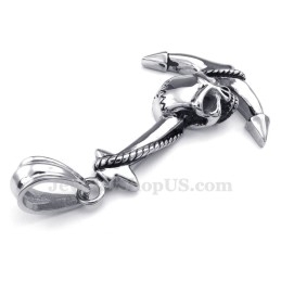 Colier Cu Pandantiv Ancoră Din Titan Cu Craniu (Lanț Gratuit)