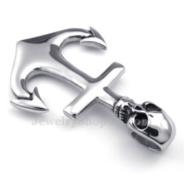 Colier Cu Pandantiv Ancoră Din Titan Cu Craniu (Lanț Gratuit)