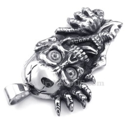 Colier Cu Pandantiv Black Eyes Din Titan Cu Craniu (Lanț Gratuit)