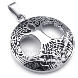 Colier Cu Pandantiv Din Titan, Arborele Vieții Celtic (Lanț Gratuit)