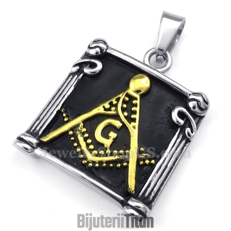 Colier Cu Pandantiv Masonic Din Titan (Lanț Gratuit) Colier Cu Pandantiv Masonic Din Titan (Lanț Gratuit)