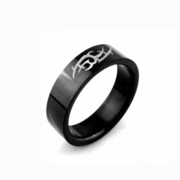 Inel Eldritch Blast Pentru Bărbați, Din Titan Negru, 6 Mm