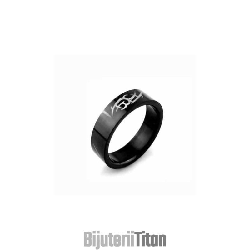 Inel Eldritch Blast Pentru Bărbați, Din Titan Negru, 6 Mm Inel Eldritch Blast Pentru Bărbați, Din Titan Negru, 6 Mm