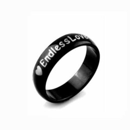 Inel Bărbătesc Endless Love Din Titan Negru De 6 Mm