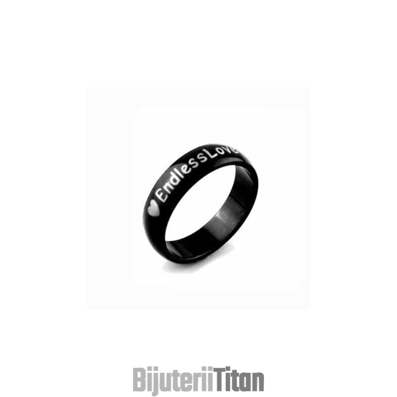 Inel Bărbătesc Endless Love Din Titan Negru De 6 Mm Inel Bărbătesc Endless Love Din Titan Negru De 6 Mm