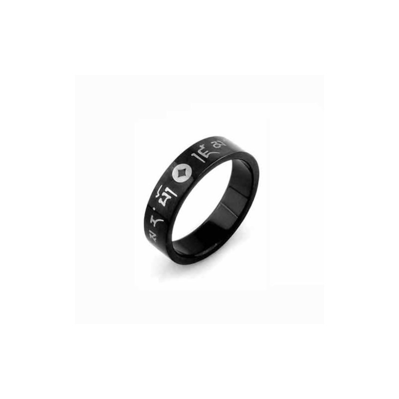 Inel Bărbătesc Coreean Din Titan Negru De 6 Mm Inel Bărbătesc Coreean Din Titan Negru De 6 Mm