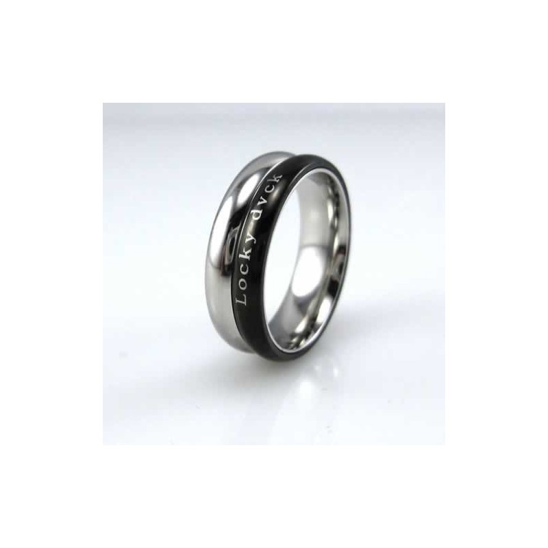 Inel Unisex Locky Dvck Din Titan Negru De 6 Mm Inel Unisex Locky Dvck Din Titan Negru De 6 Mm