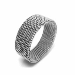 Inel Unisex Din Titan De 8 Mm Cu Plasă
