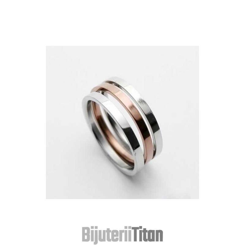Inel Bărbătesc Din Titan, Culoare Auriu Și Argintiu, 6 Mm Inel Bărbătesc Din Titan, Culoare Auriu Și Argintiu, 6 Mm