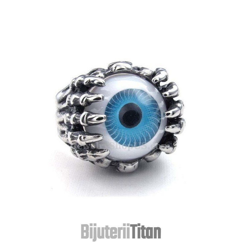 Inel De Titan Albastru Cu Ochi Inel De Titan Albastru Cu Ochi