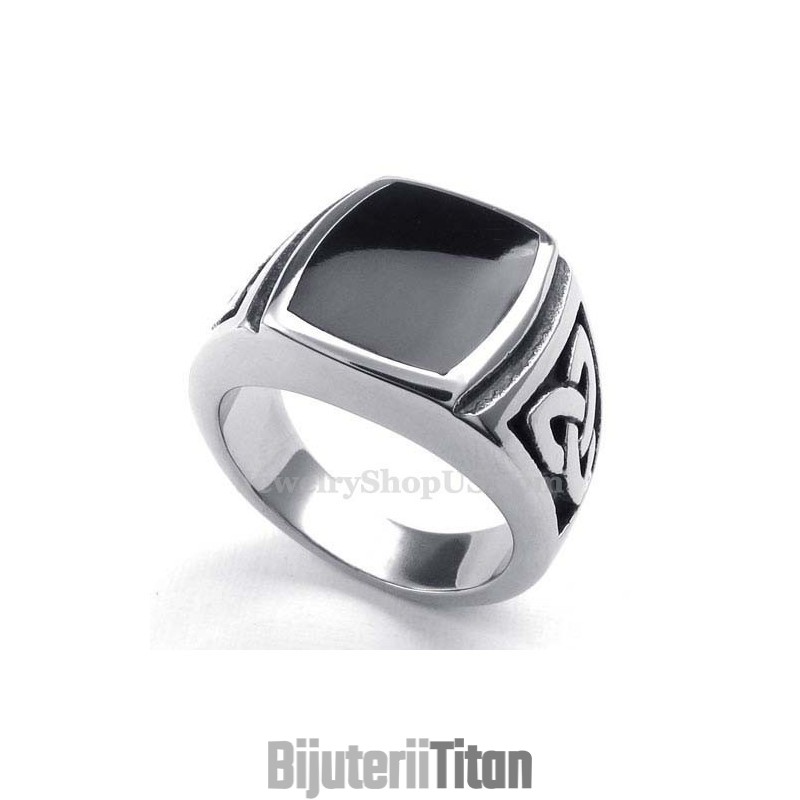 Inel Bărbătesc Din Titan Negru Inel Bărbătesc Din Titan Negru