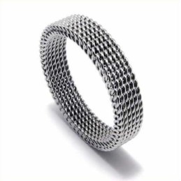 Inel Unisex Din Titan De 4 Mm Cu Plasă