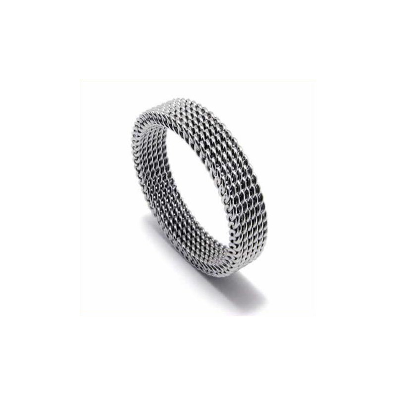 Inel Unisex Din Titan De 4 Mm Cu Plasă Inel Unisex Din Titan De 4 Mm Cu Plasă