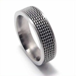 Inel De Titan Bărbătesc Meshed De 8 Mm