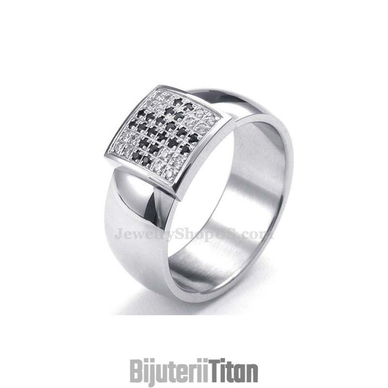 Inel Din Titan Cu Zirconiu Alb Inel Din Titan Cu Zirconiu Alb
