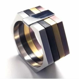Inel De Titan Hexagonal De 11 Mm