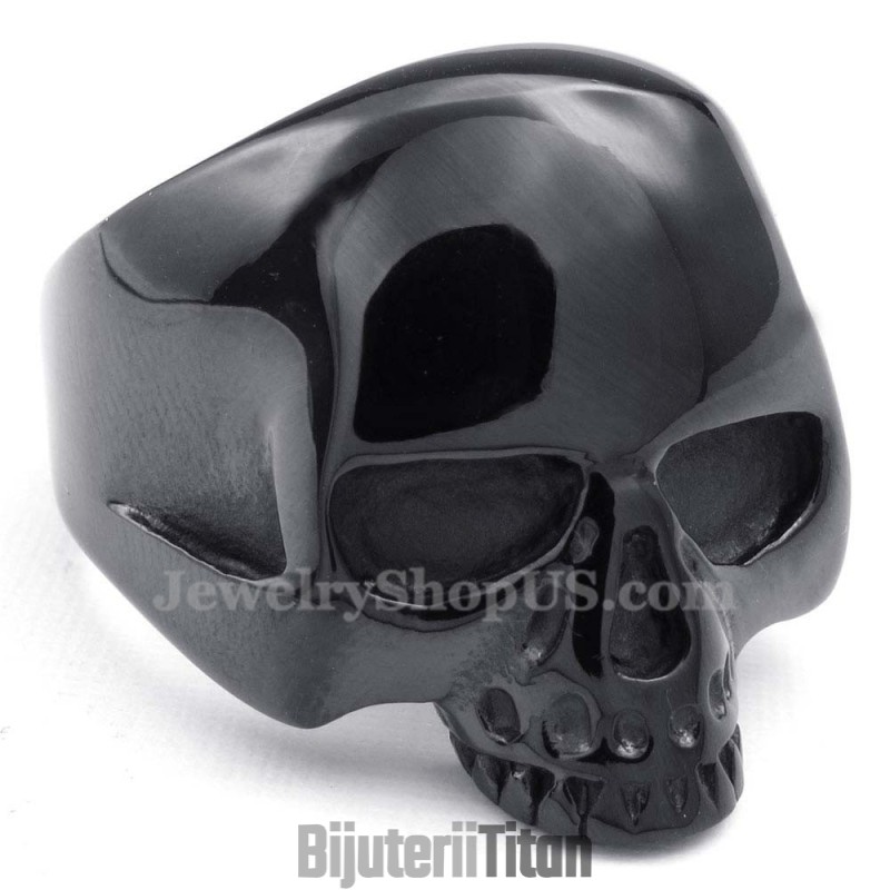 Inel Cu Craniu Din Titan Negru Inel Cu Craniu Din Titan Negru