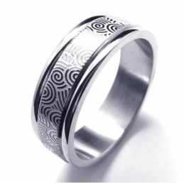 Inel Din Titan De 6 Mm Cu Două Caneluri
