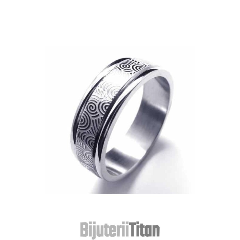 Inel Din Titan De 6 Mm Cu Două Caneluri