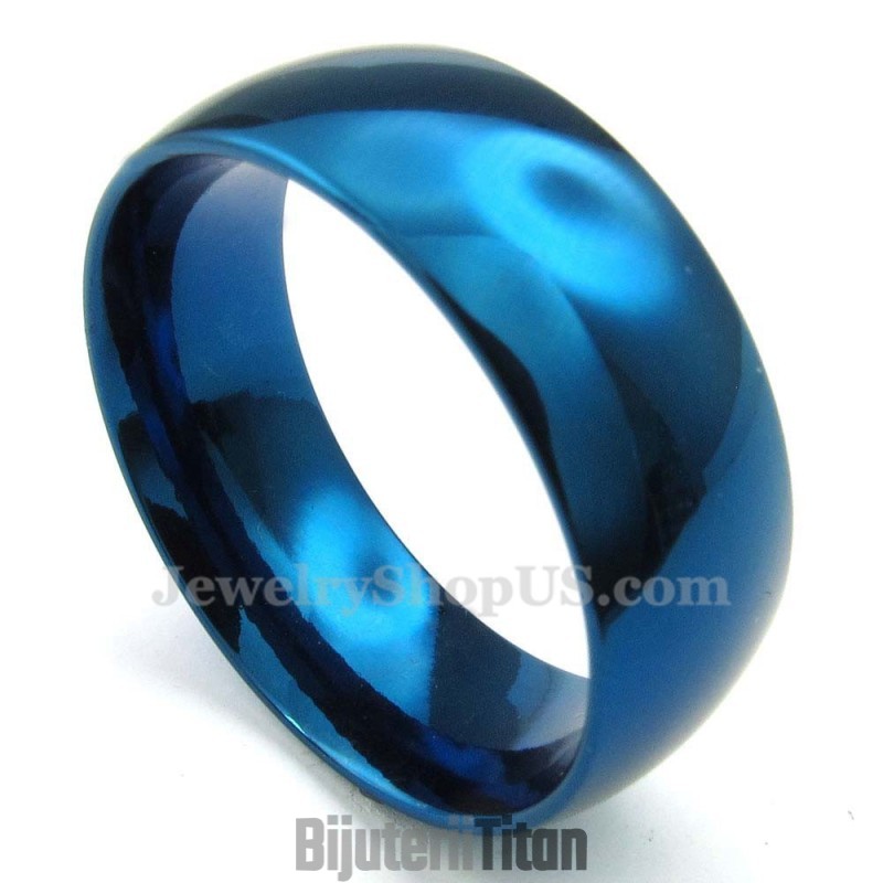 Inel Rotund Albastru Din Titan De 8 Mm Inel Rotund Albastru Din Titan De 8 Mm