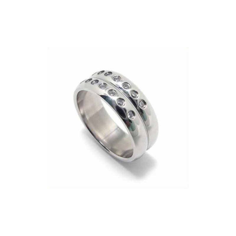Inel De Titan Cu Diamante De 8 Mm Și Incrustații De Culoare Neagră Inel De Titan Cu Diamante De 8 Mm Și Incrustații De Culoare Neagră
