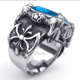 Inel De Titan Cu Zirconiu Albastru