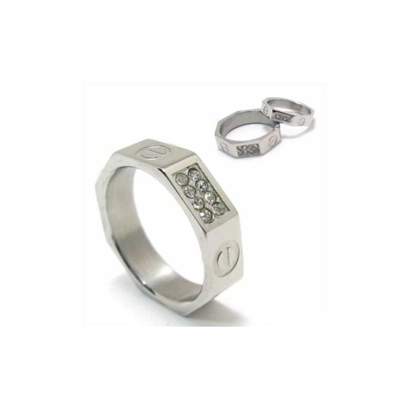 Inel De Titan Cu Diamante De 6 Mm Și Incrustații De Culoare Verde Închis Inel De Titan Cu Diamante De 6 Mm Și Incrustații De Culoare Verde Închis