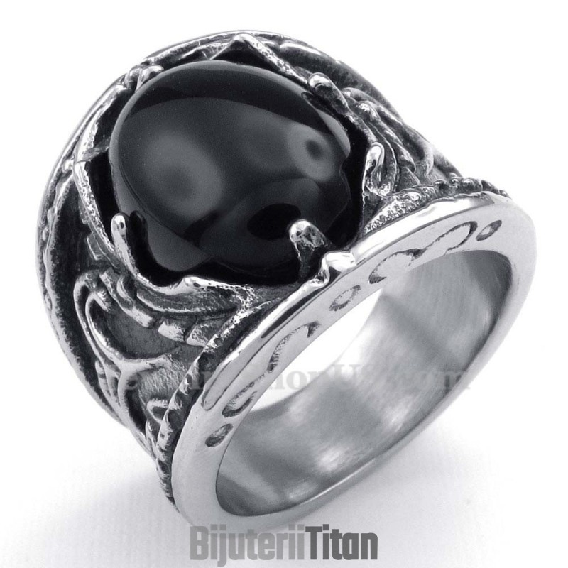 Inel Din Titan Cu Zirconiu Negru Inel Din Titan Cu Zirconiu Negru