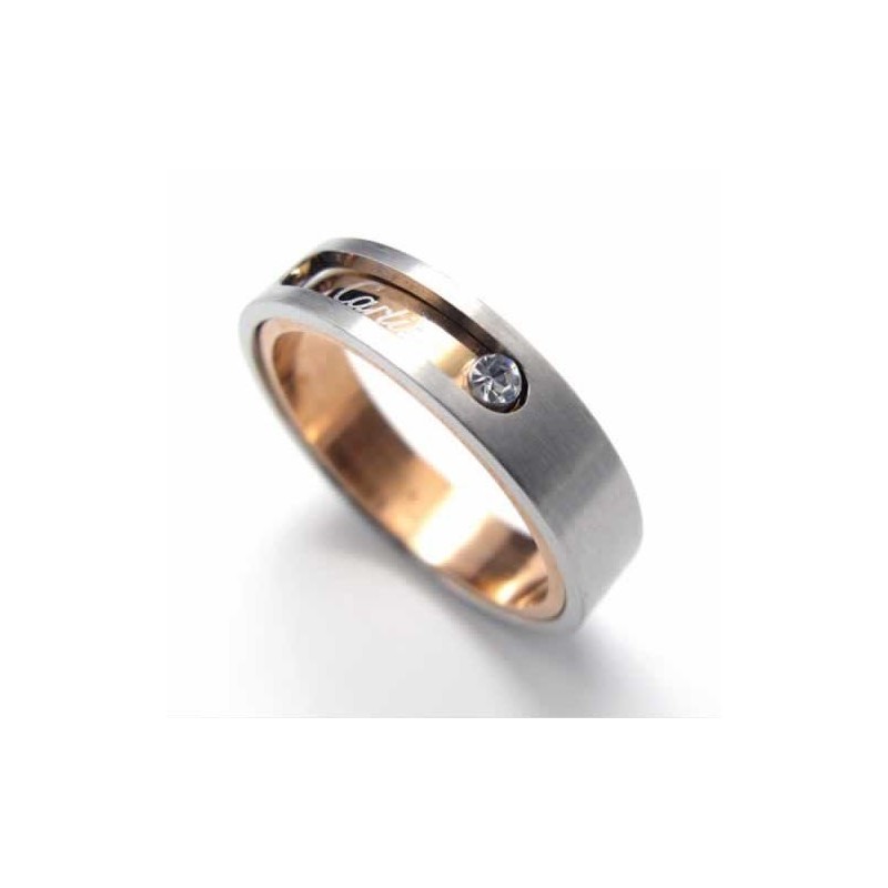 Inel De Titan Cu Diamante De 5 Mm Și Incrustații De Culoare Neagră