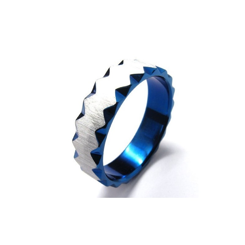 Inel Unisex Din Titan Albastru De 6 Mm Inel Unisex Din Titan Albastru De 6 Mm