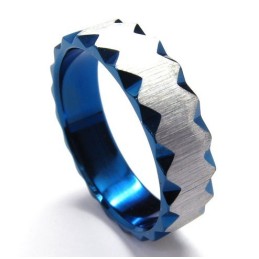 Inel Unisex Din Titan Albastru De 6 Mm