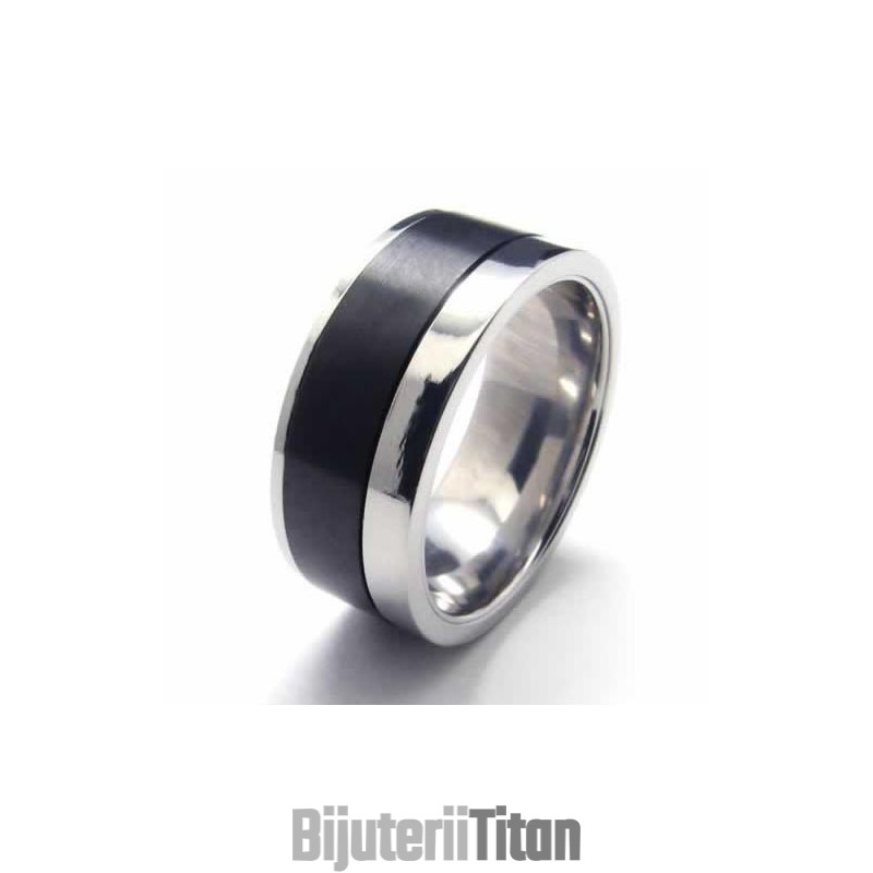 Inel Bărbătesc Din Titan Negru De 8 Mm Inel Bărbătesc Din Titan Negru De 8 Mm