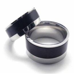 Inel Bărbătesc Din Titan Negru De 8 Mm